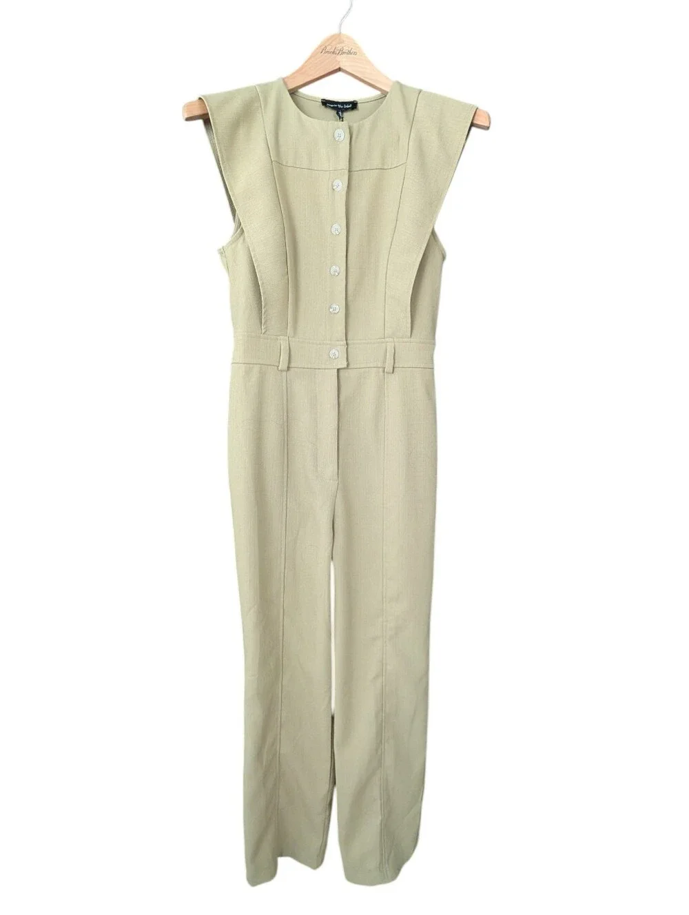 Jacquie The Label Sleeveless Cream-Tone Tailored Jumpsuit